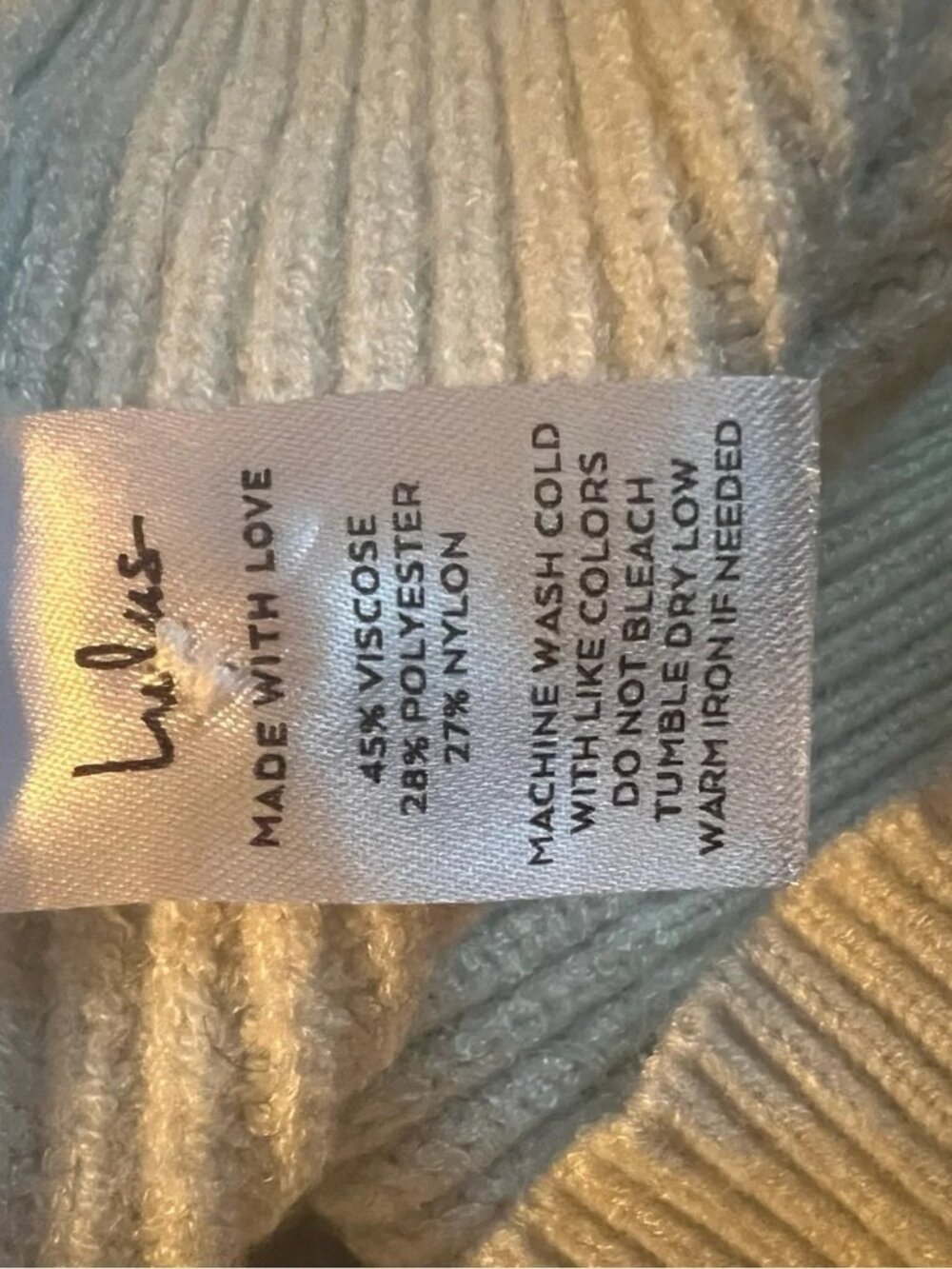 Lulu's light Blue Ribbed V-Neck Button Cardigan - Picture 4 of 4